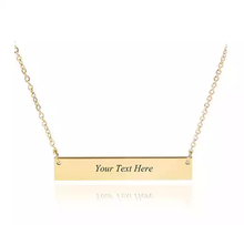 Load image into Gallery viewer, Custom engraved bar necklace
