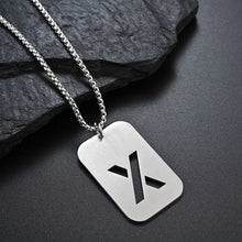 Load image into Gallery viewer, Mens carved initial dog tag necklace
