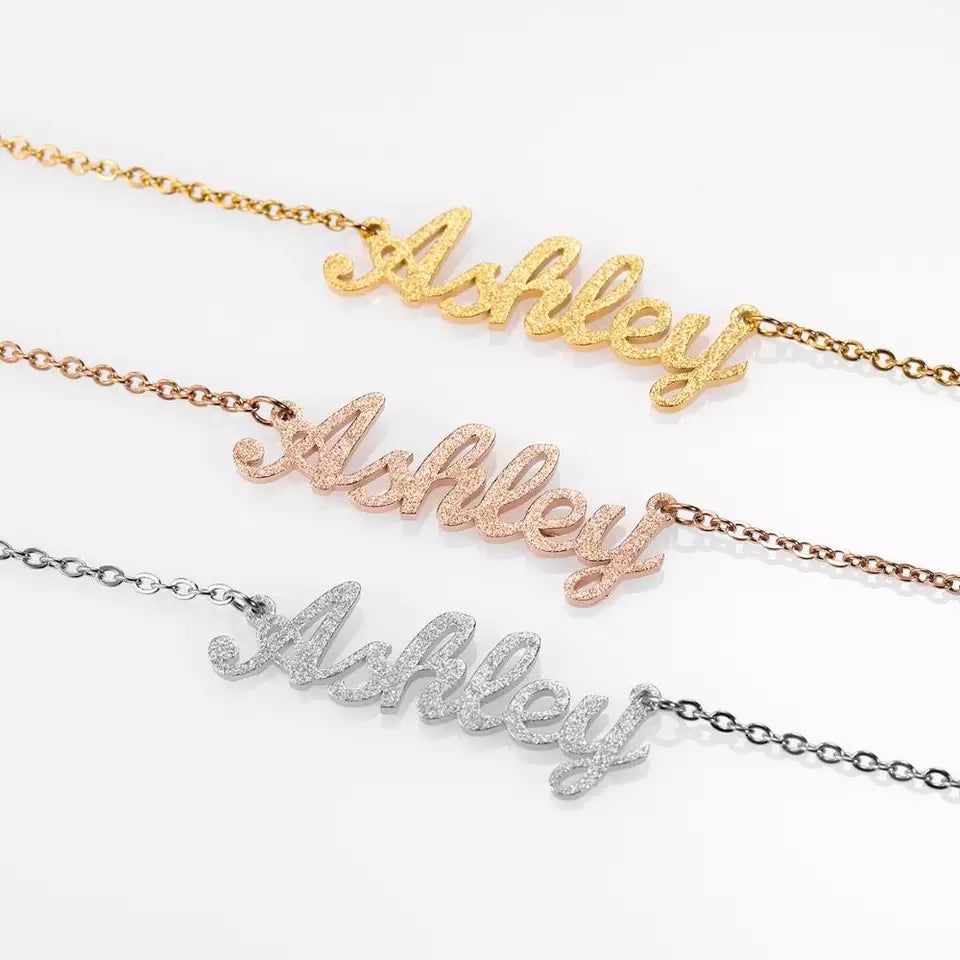 Luxe glitter name necklace