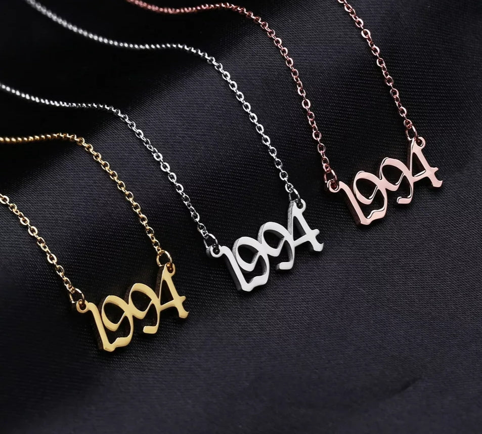 Personalised birth year necklace