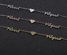 Load image into Gallery viewer, Double name heart necklace
