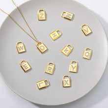 Load image into Gallery viewer, Luxe personalised initial lock necklace
